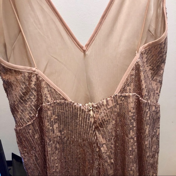 Asos rose gold sequin New Years culotte jumpsuit - Picture 4 of 5